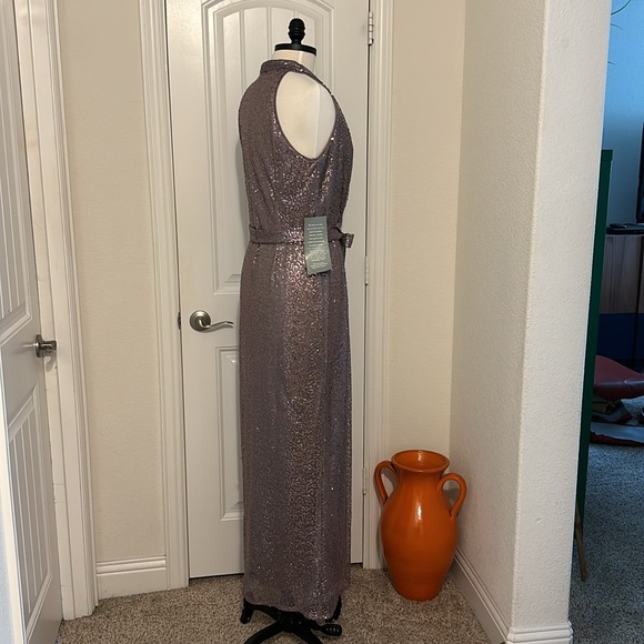 Lilac Metallic Halter Style Formal - Picture 7 of 11